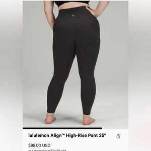 Lululemon Align Leggings 25” Graphite Grey